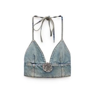 BARBIE™ THE MOVIE @WARNER BROS. DENIM CROP TOP